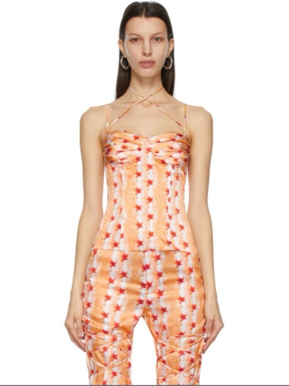 Kim Shui Orange Print Silk Bustier